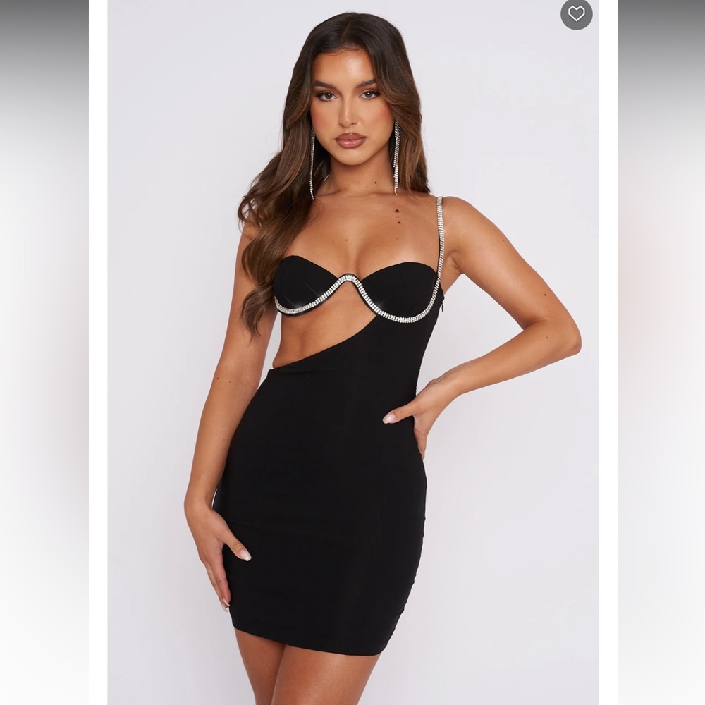 Turn Back Time Black Dress Rhinestone